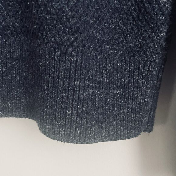 Vtg Gap Cardigan Sweater Men L Navy Blue Fleck Grandpa Chunky Knit Shawl Collar - Picture 10 of 13